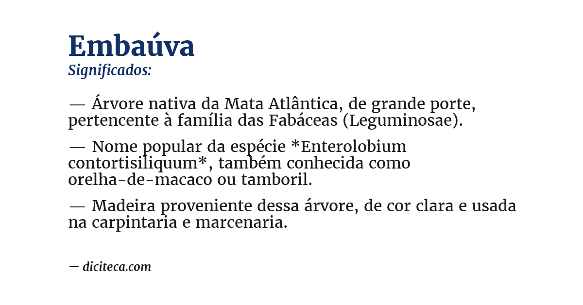 Significado de embaúva