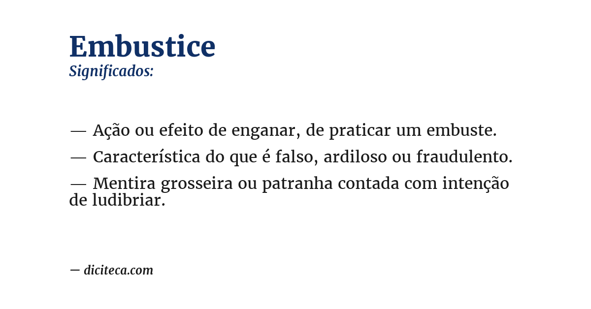 Significado de embustice