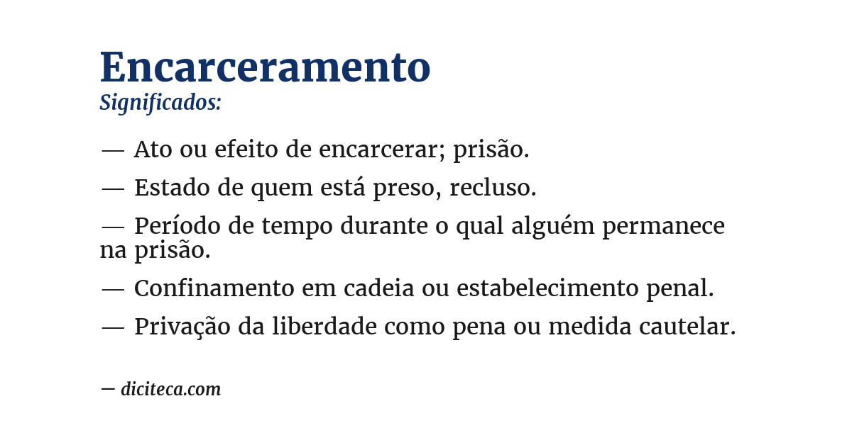 Significado de encarceramento