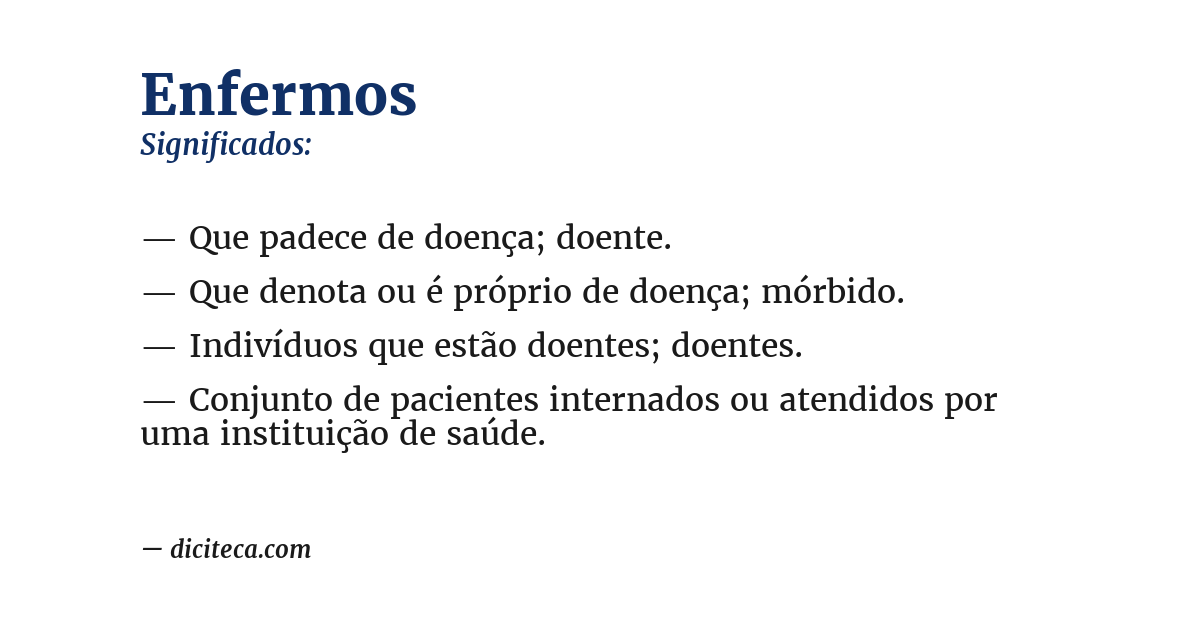 Significado de enfermos