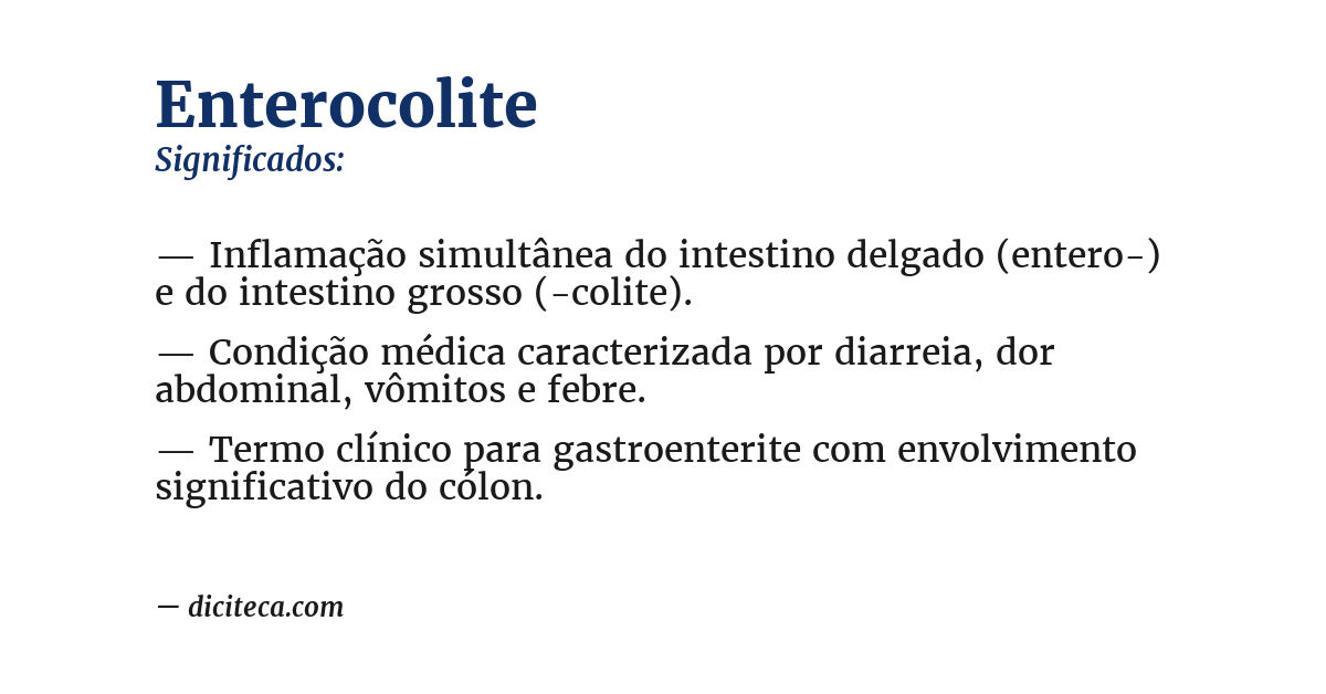 Significado de enterocolite