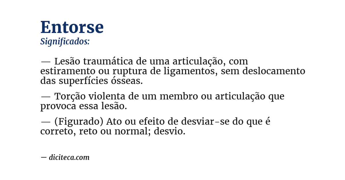 Significado de entorse