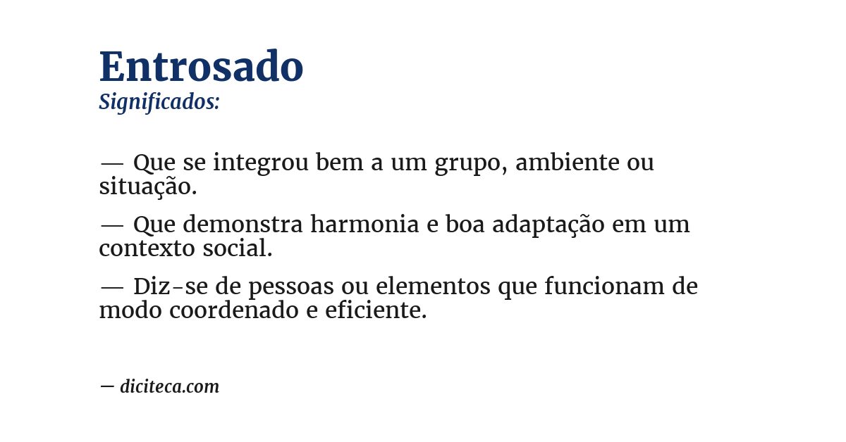 Significado de entrosado