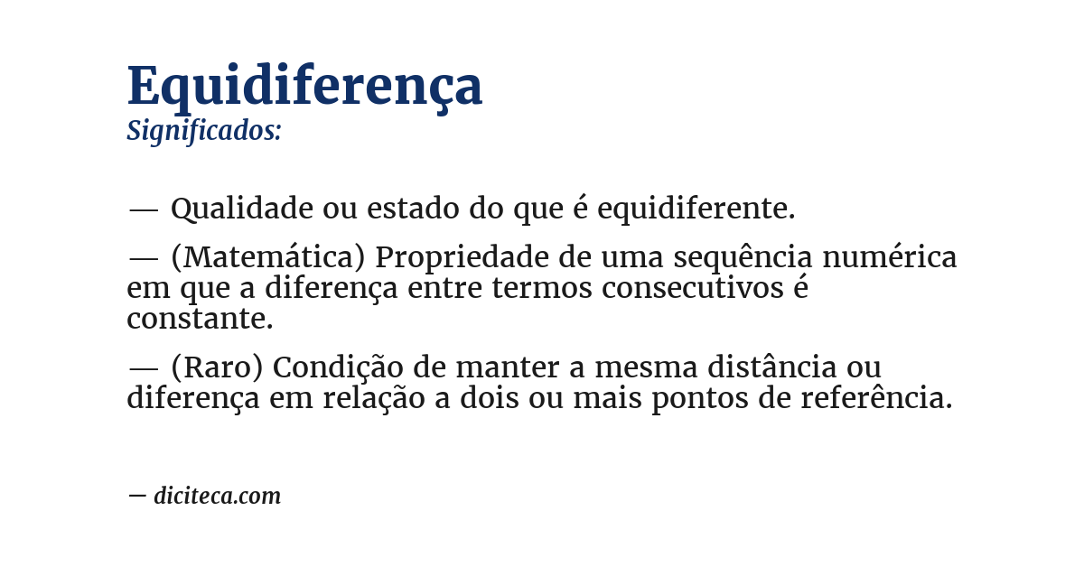 Significado de equidiferença
