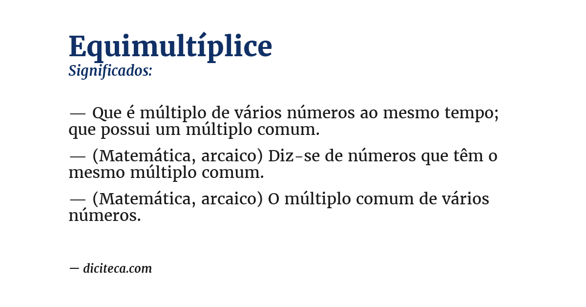 Significado de equimultíplice