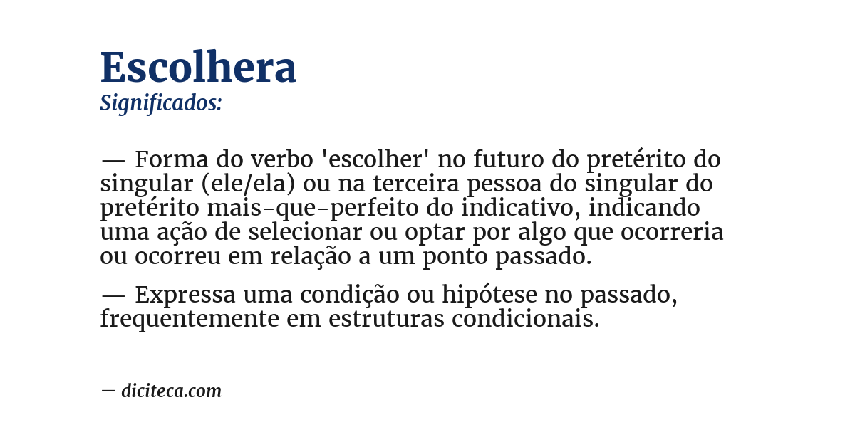 Significado de escolhera