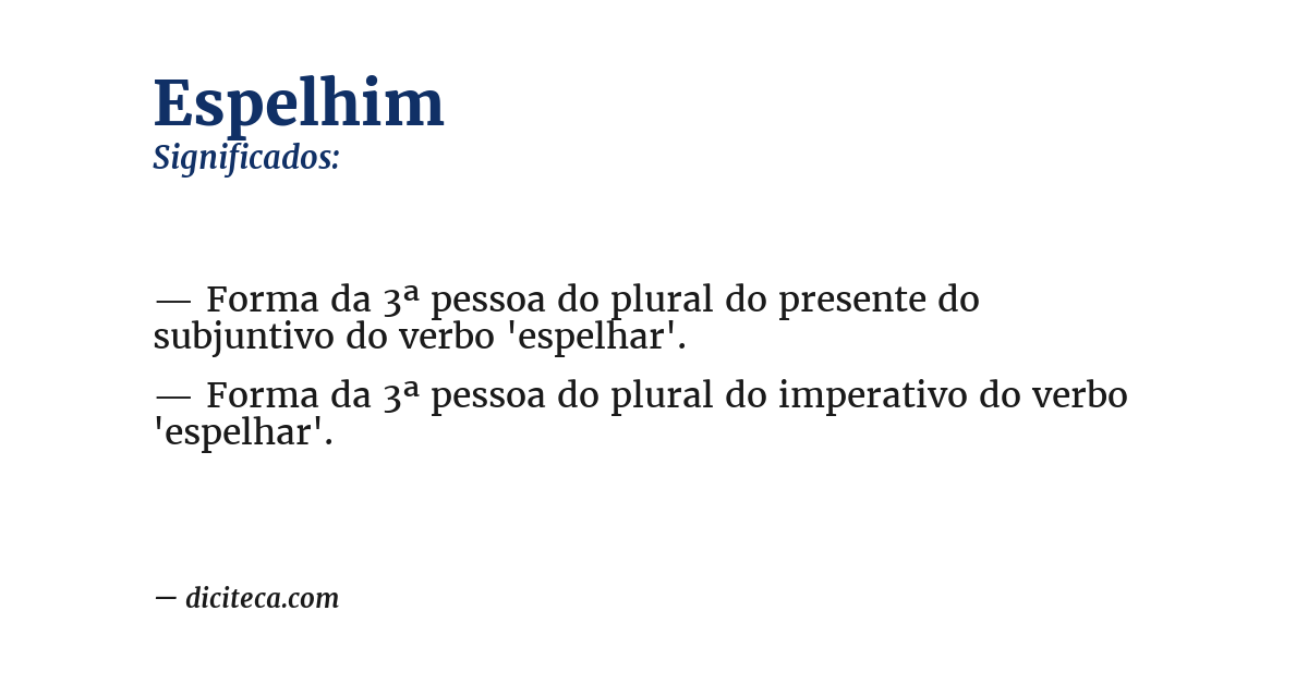 Significado de espelhim
