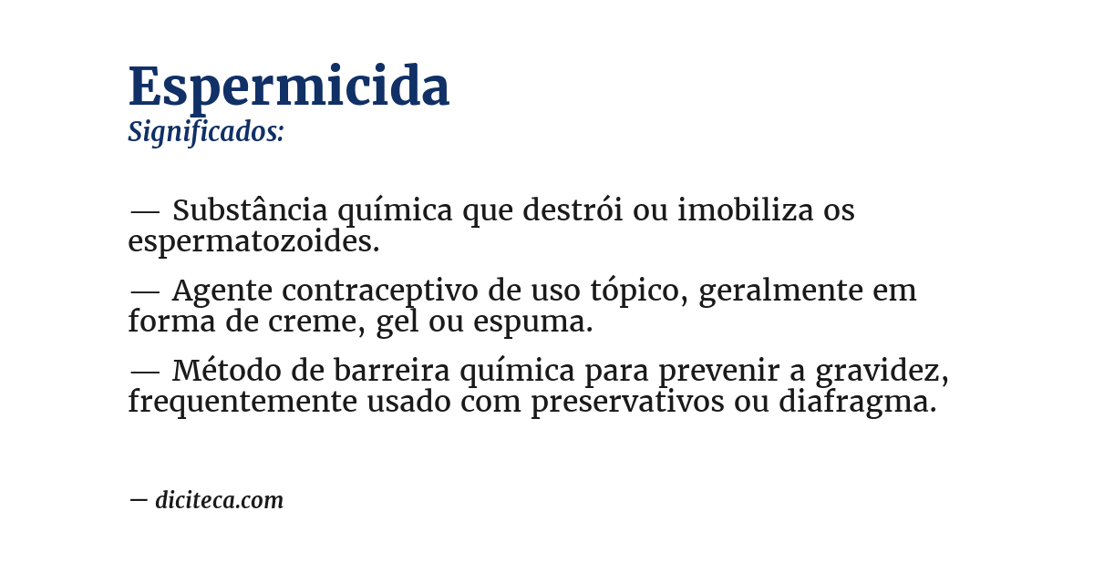 Significado de espermicida