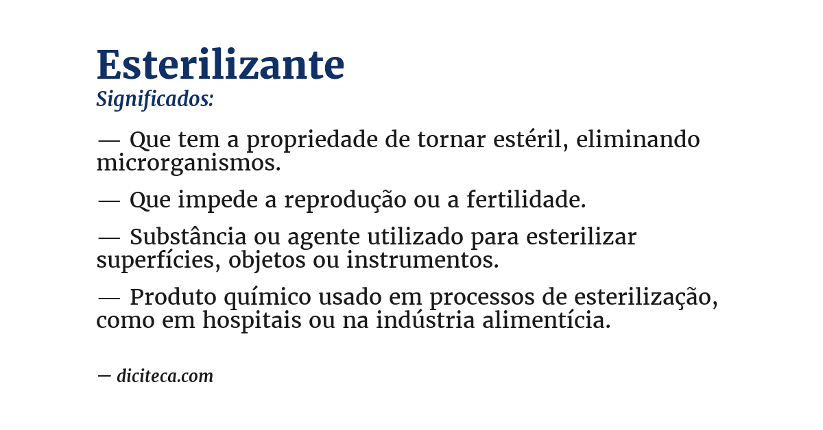 Significado de esterilizante