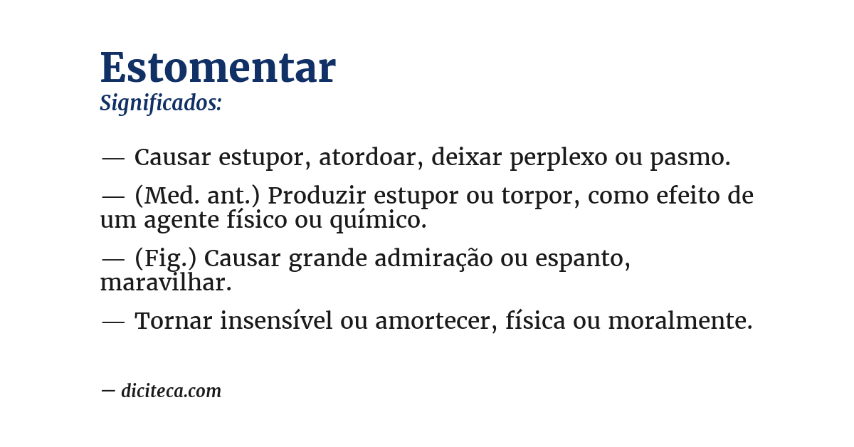Significado de estomentar