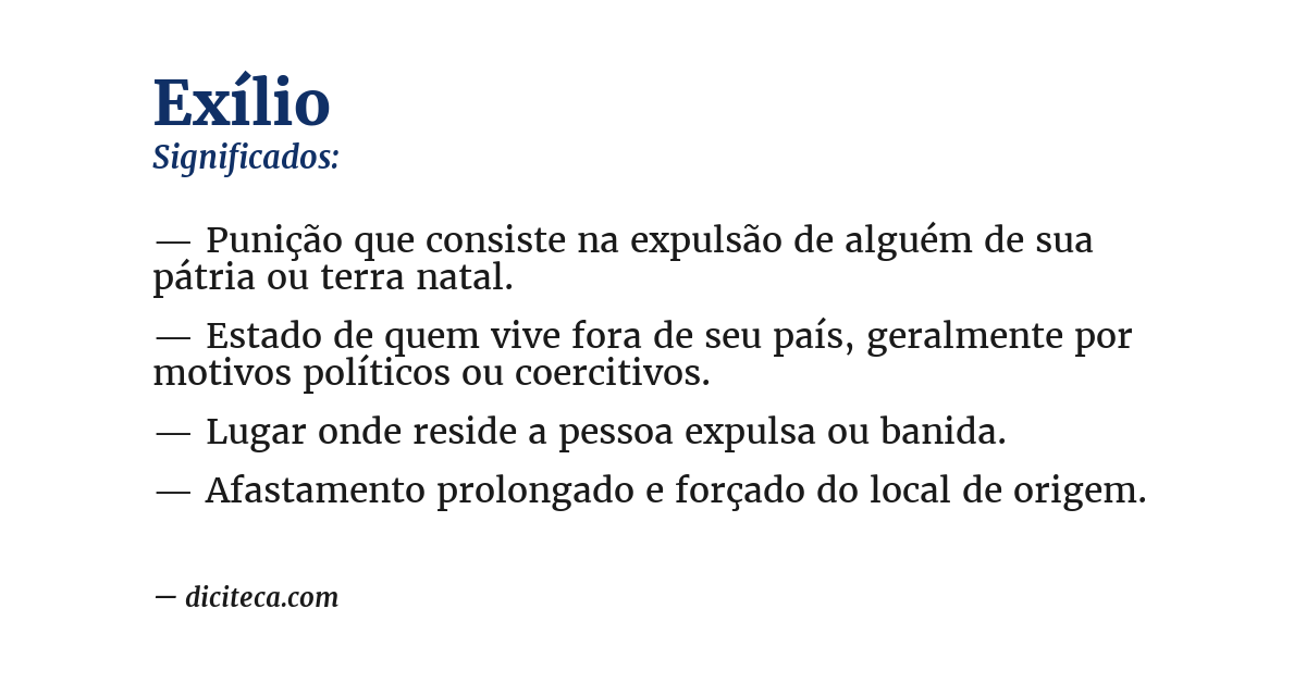 Significado de exílio