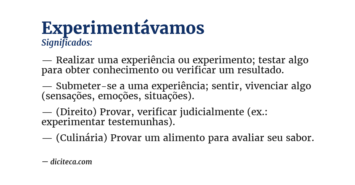 Significado de experimentávamos