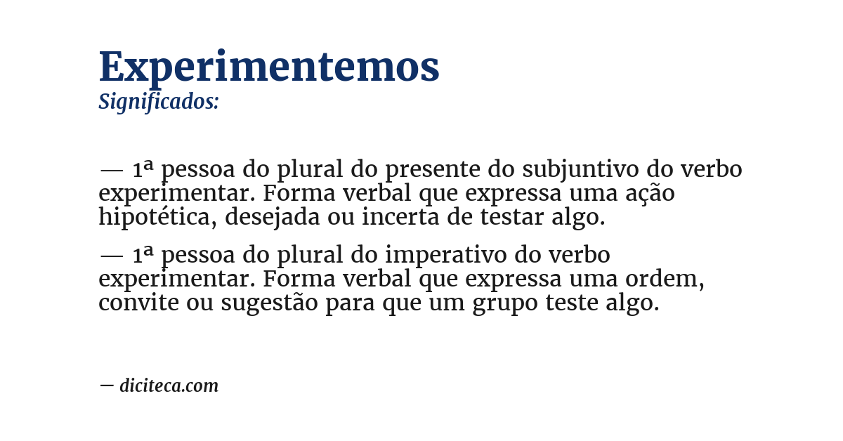 Significado de experimentemos