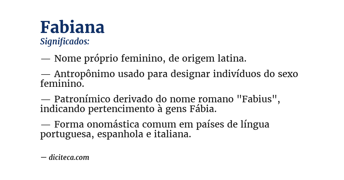 Significado de fabiana