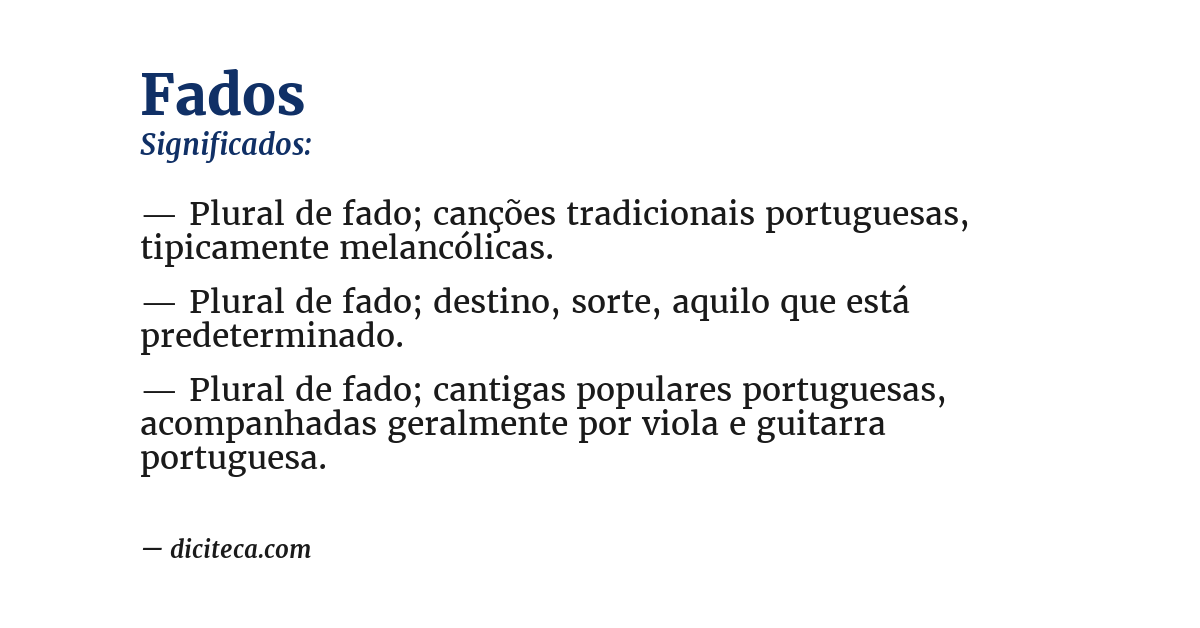 Significado de fados