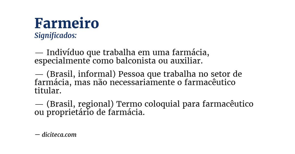 Significado de farmeiro