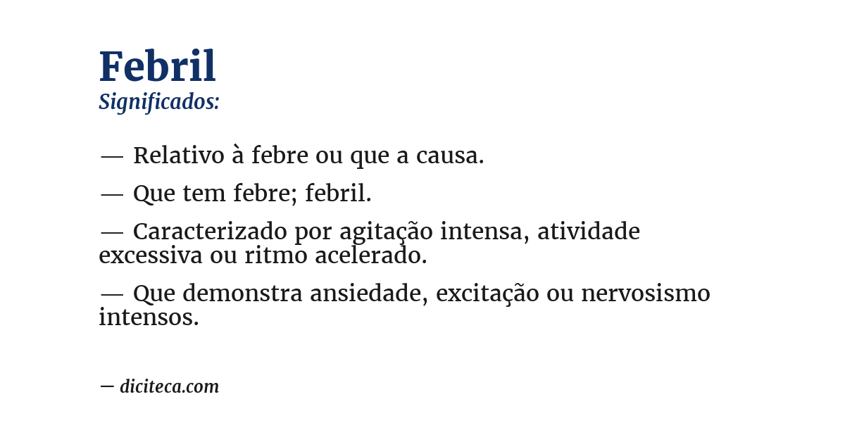 Significado de febril
