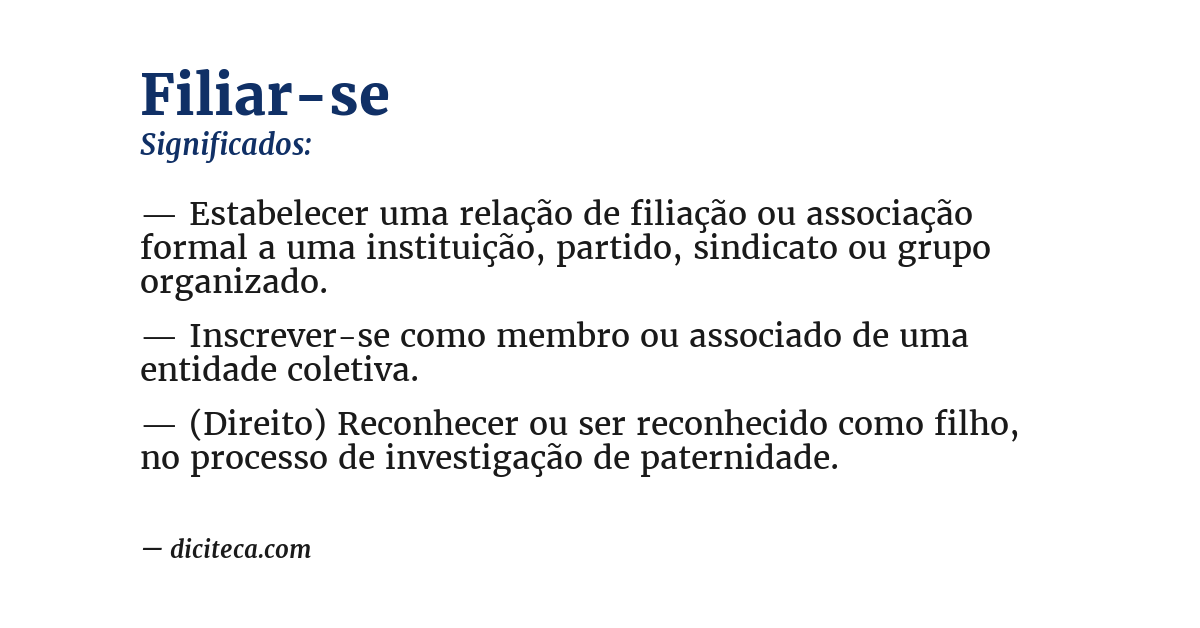 Significado de filiar-se