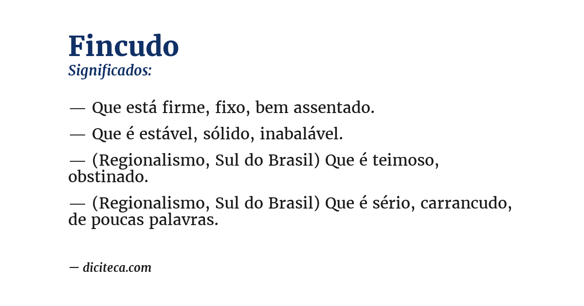 Significado de fincudo