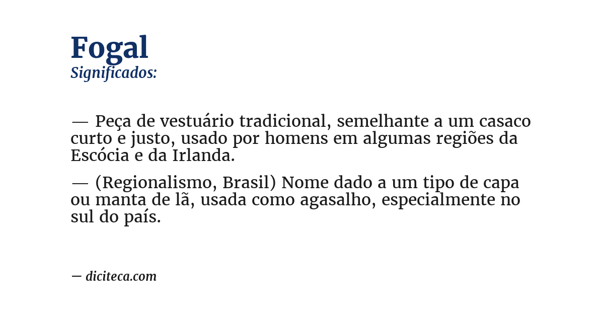 Significado de fogal