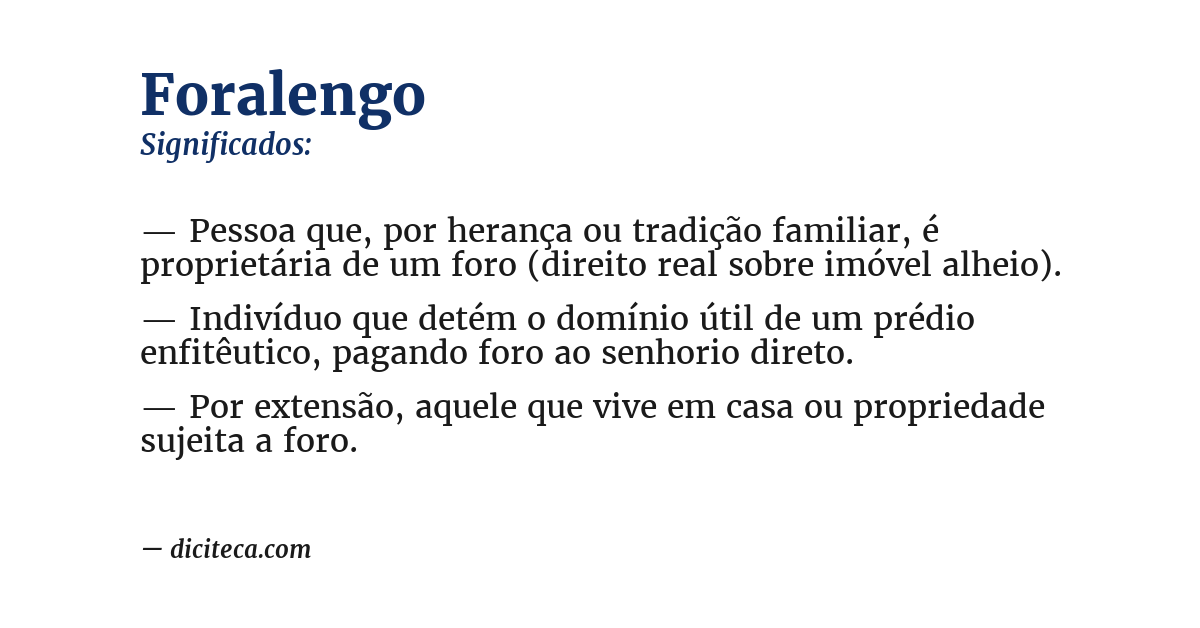 Significado de foralengo