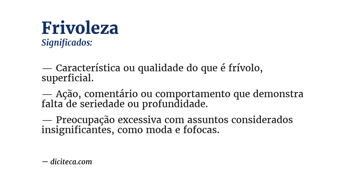 Significado de frivoleza