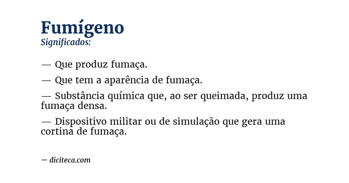 Significado de fumígeno