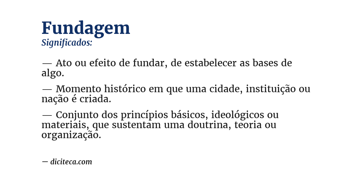 Significado de fundagem
