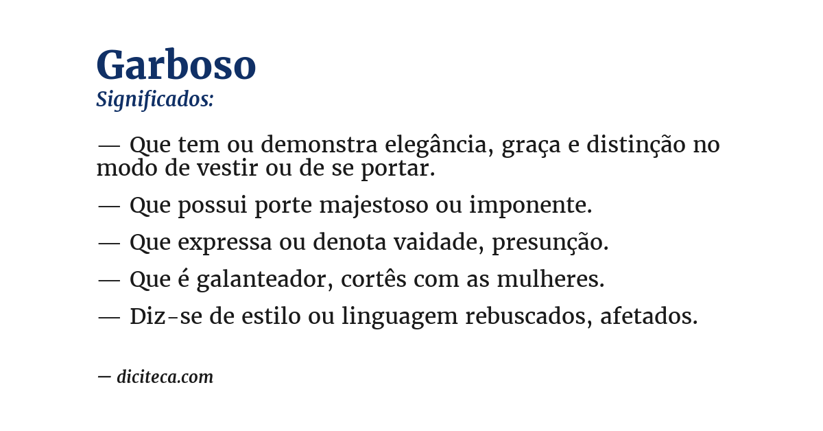 Significado de garboso