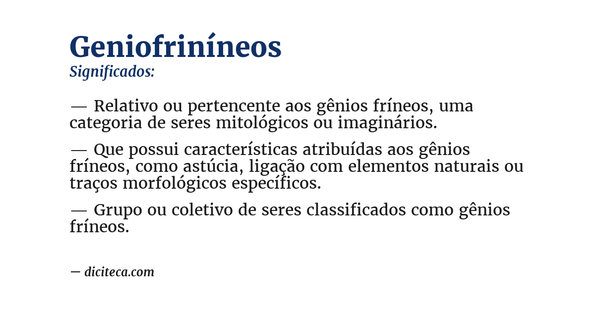Significado de geniofriníneos