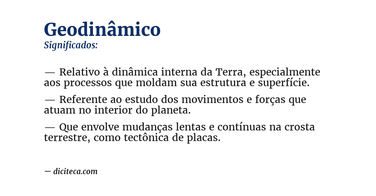 Significado de geodinâmico