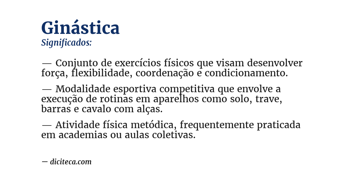 Significado de ginástica
