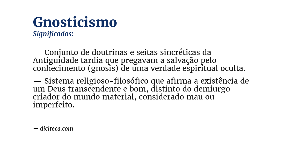 Significado de gnosticismo