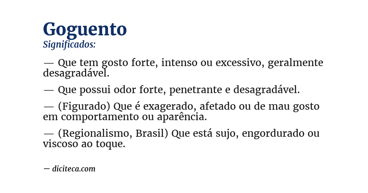 Significado de goguento
