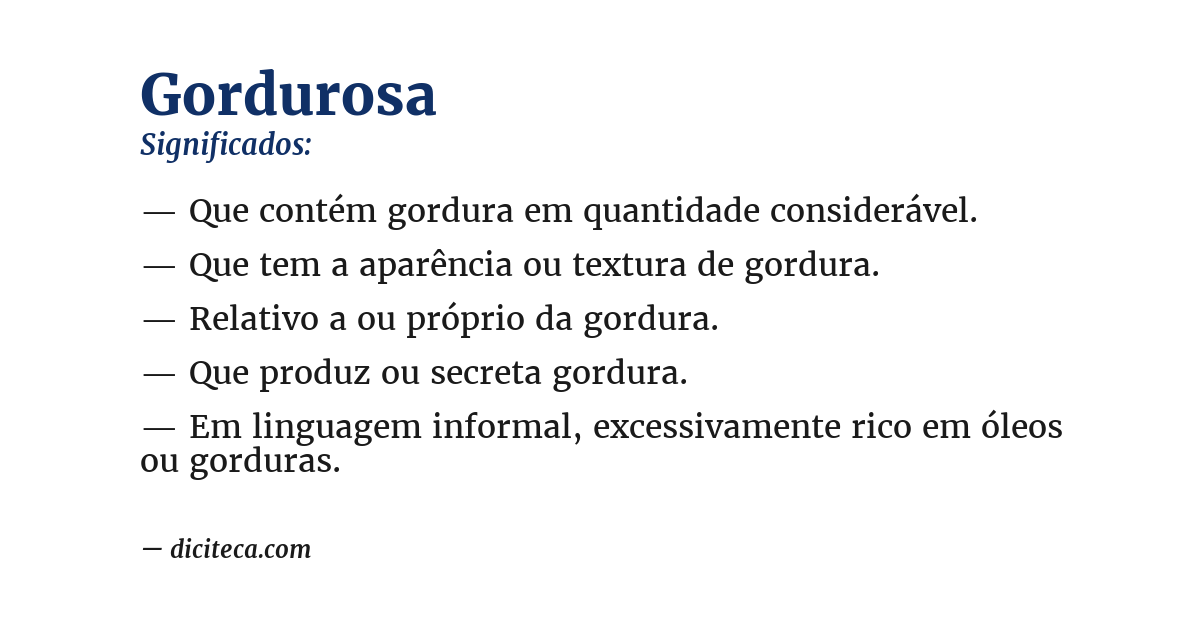 Significado de gordurosa