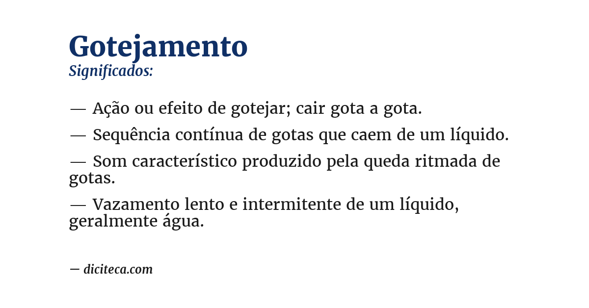 Significado de gotejamento