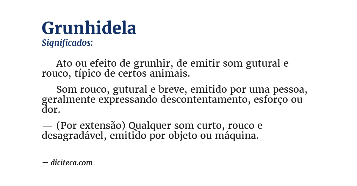 Significado de grunhidela