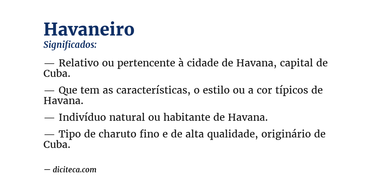 Significado de havaneiro