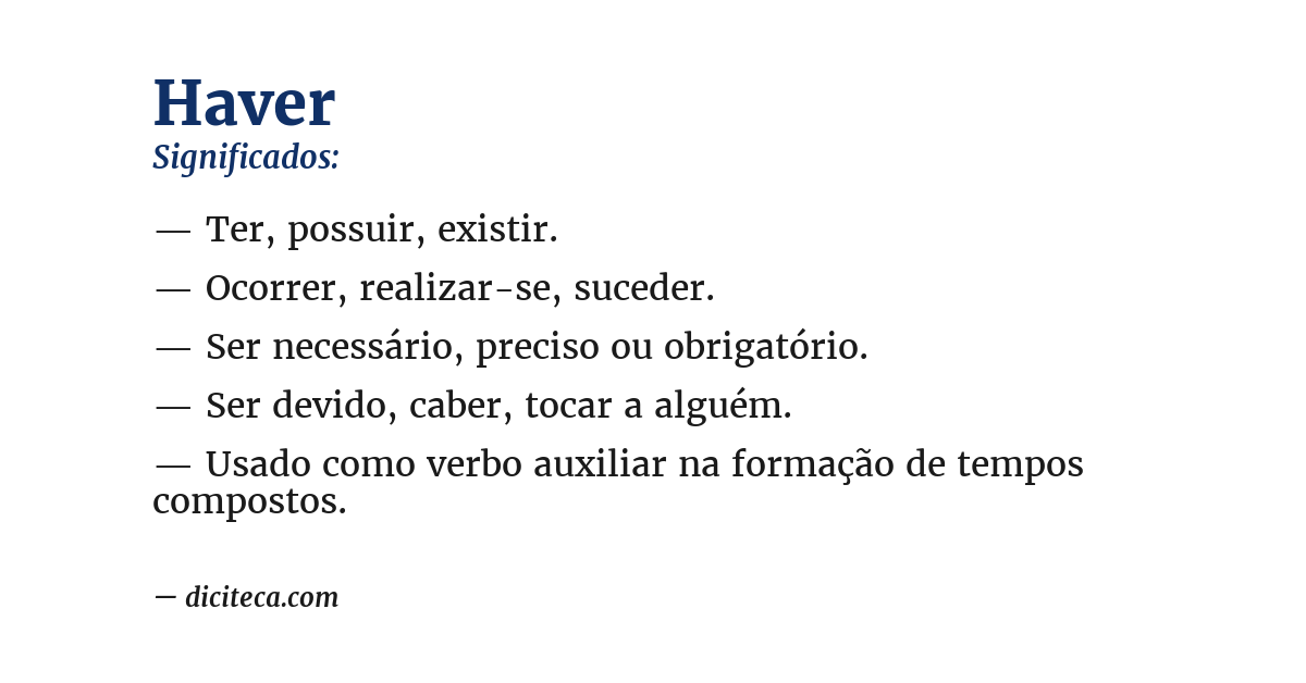 Significado de haver