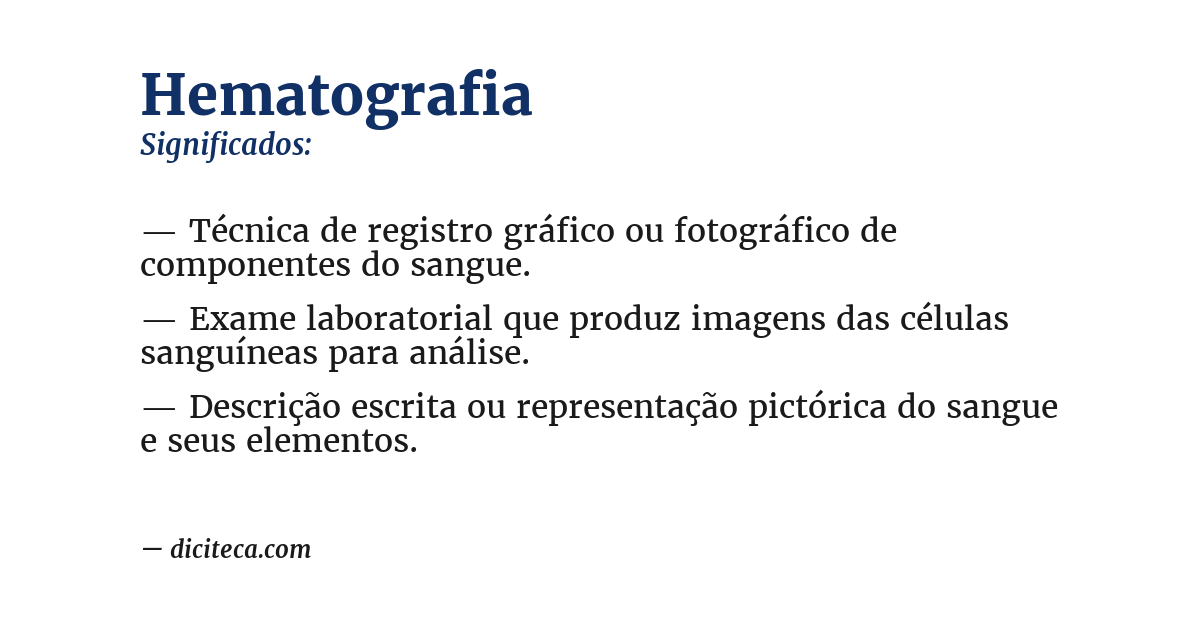 Significado de hematografia