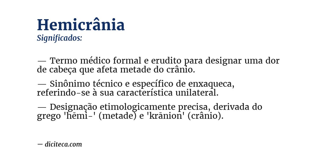 Significado de hemicrânia
