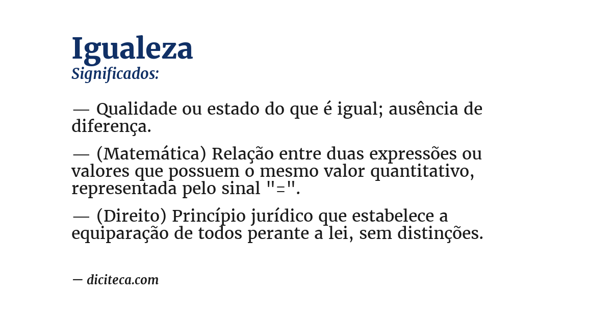 Significado de igualeza