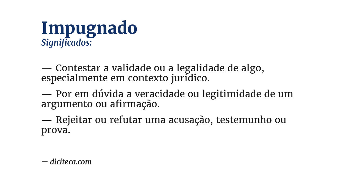 Significado de impugnado