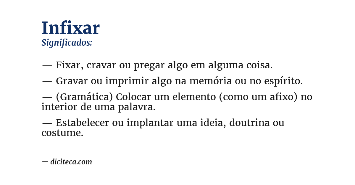 Significado de infixar