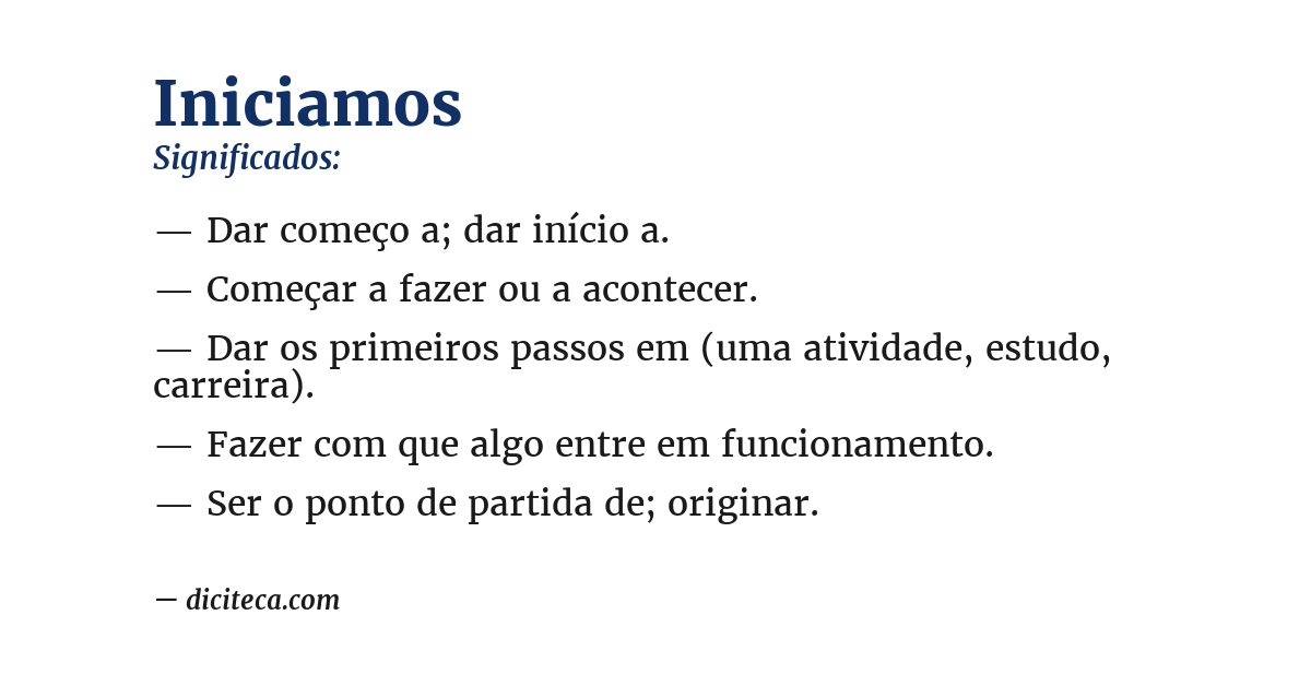 Significado de iniciamos