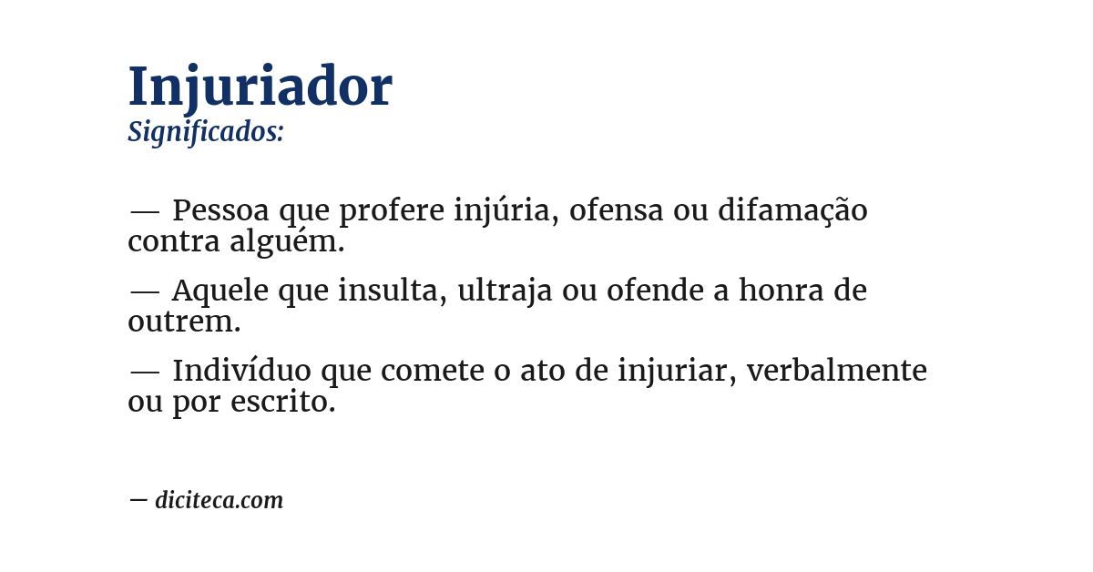 Significado de injuriador