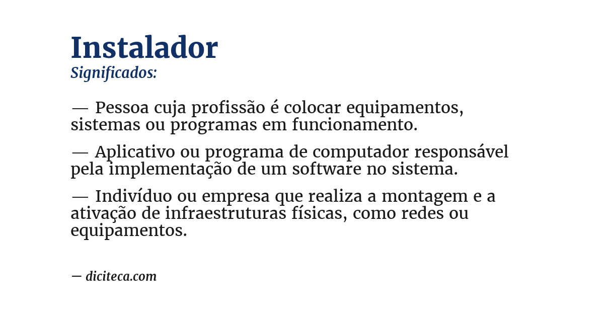 Significado de instalador