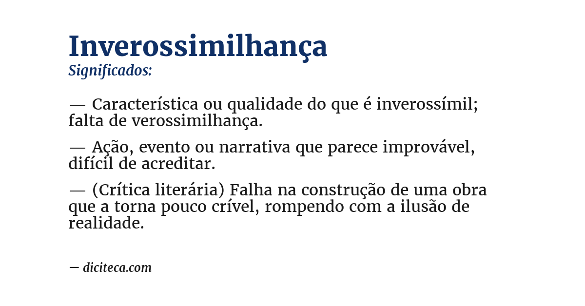 Significado de inverossimilhança