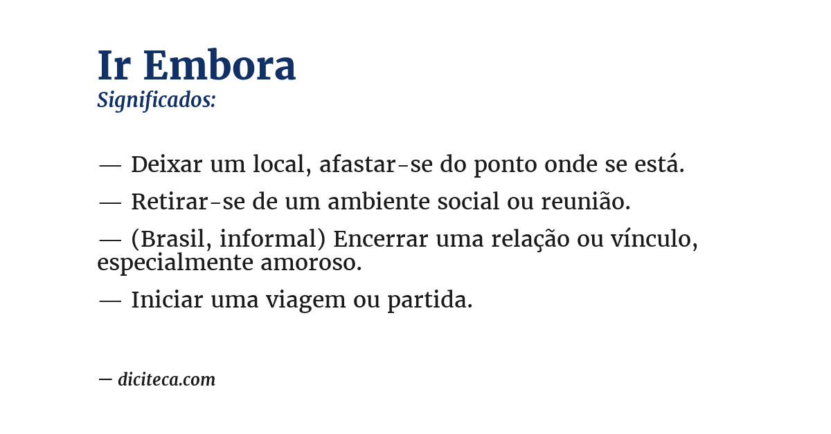 Significado de ir embora