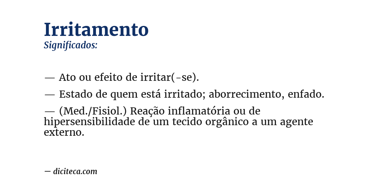 Significado de irritamento